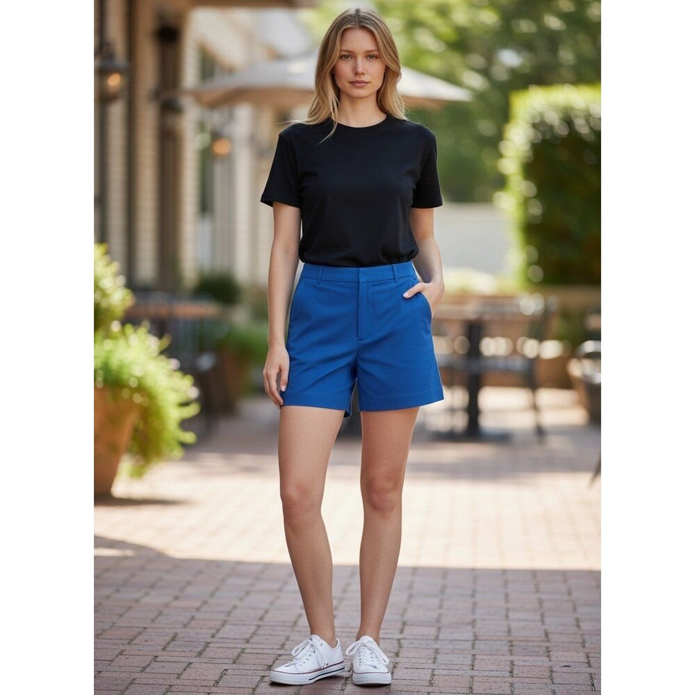 Express editor size 10 super high rise blue shorts NEW NWT